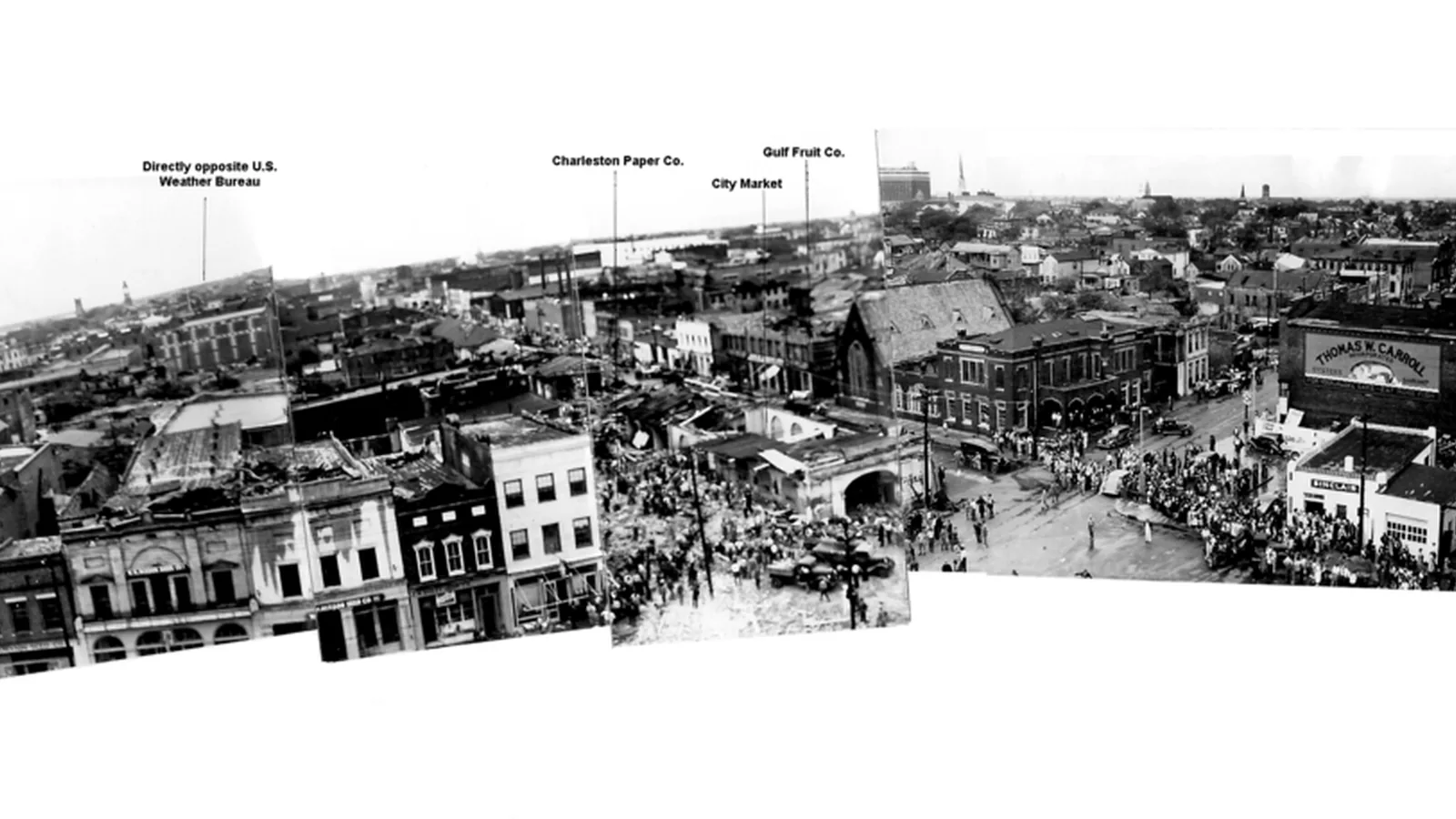 Commercial building and roof damage after a tornado